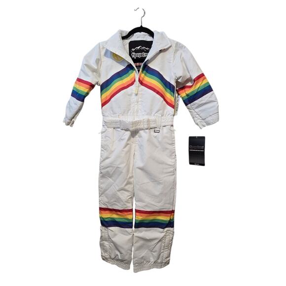 Tipsy Elves NWT Youth Unisex Sunrise Shredder Snow Ski Suit SM Rainbow White - Picture 1 of 16